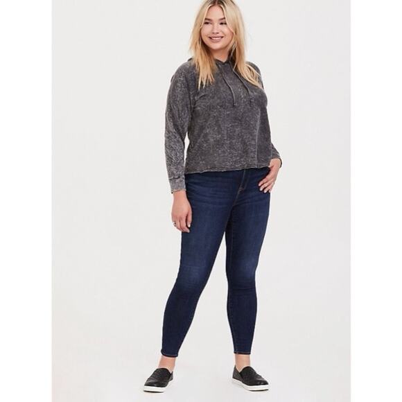 Torrid Black Mineral Wash Midi Hoodie - Size 1X - Picture 11 of 12